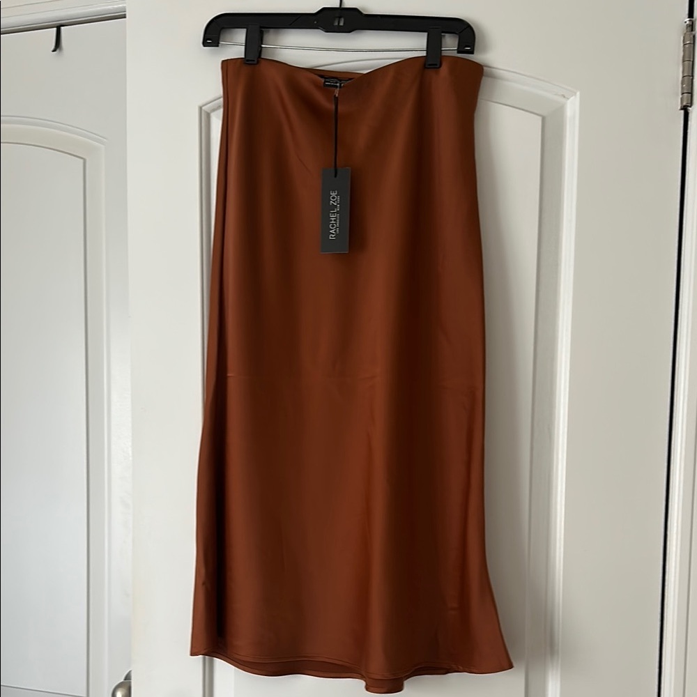 Rachel Zoe Women's satin Copper Midi Skirt-NWT